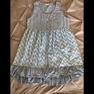 Boutique short dress/Tunic chambray top